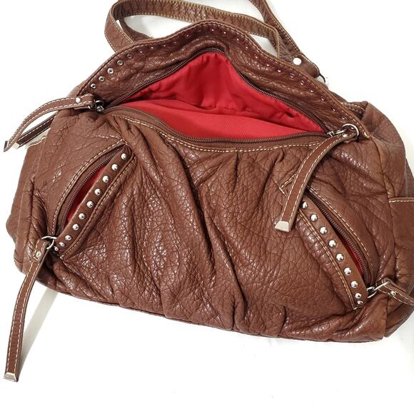 Marc Ecko | Large Studded Leather Shoulder Bag - Picture 4 of 14